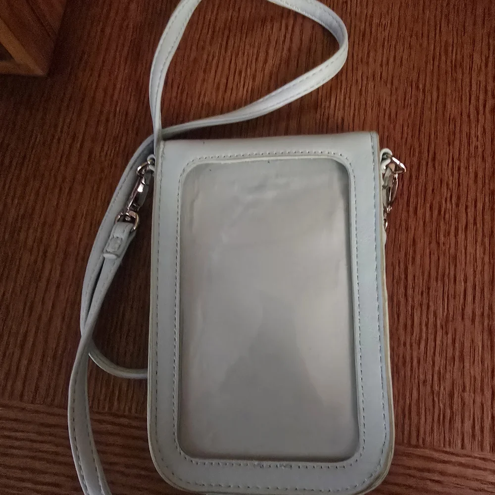 Crossbody Bag With Phone Window Light Blue - Picture 2 of 5
